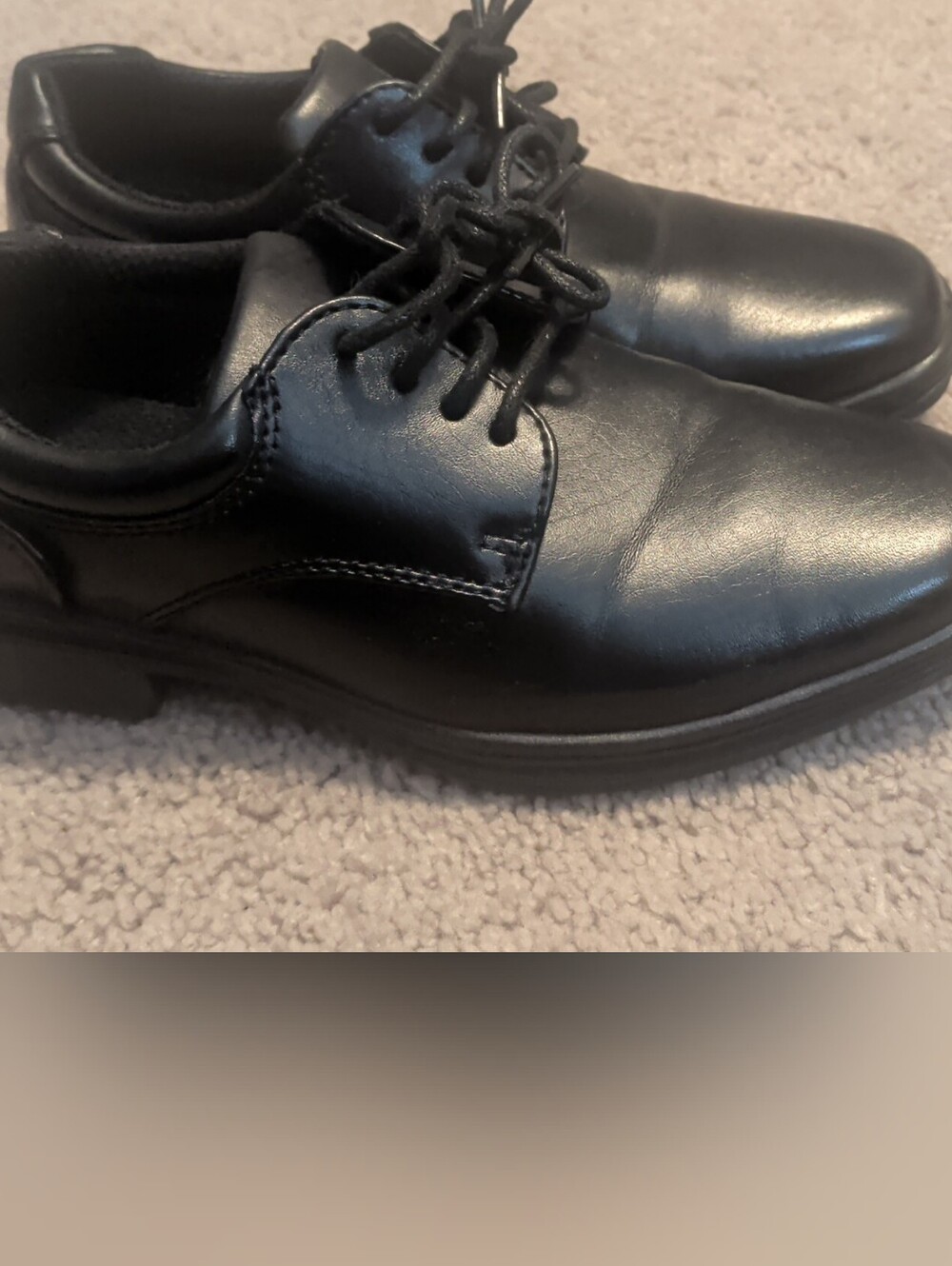 Stafford Black Leather Derby Lace-Up Shoes